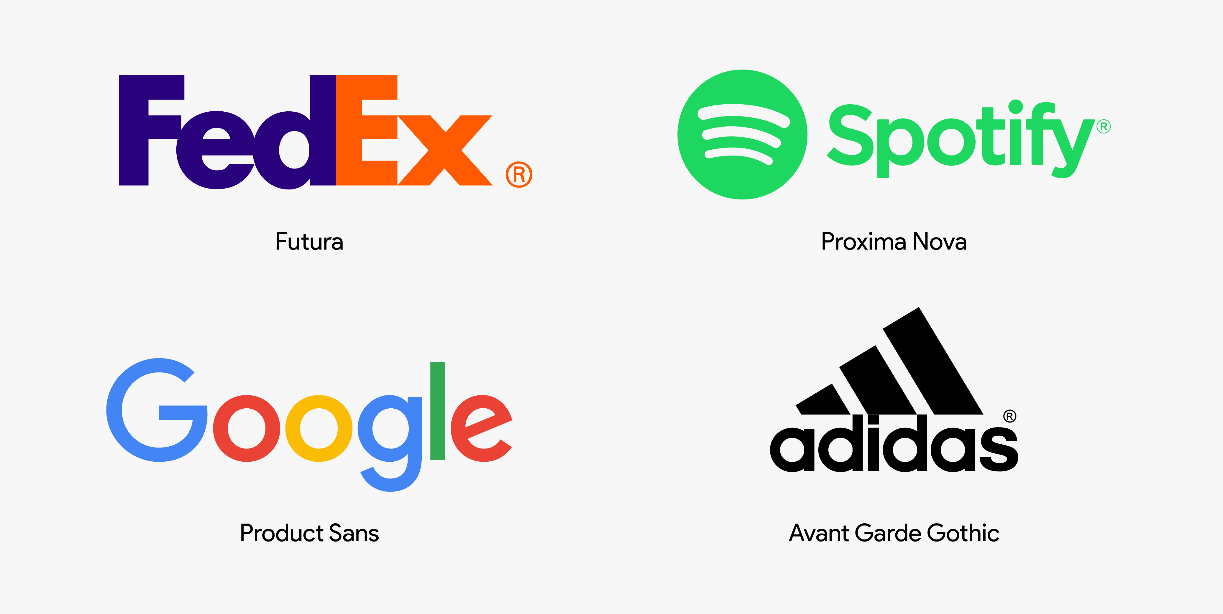 Différents logos sans serif