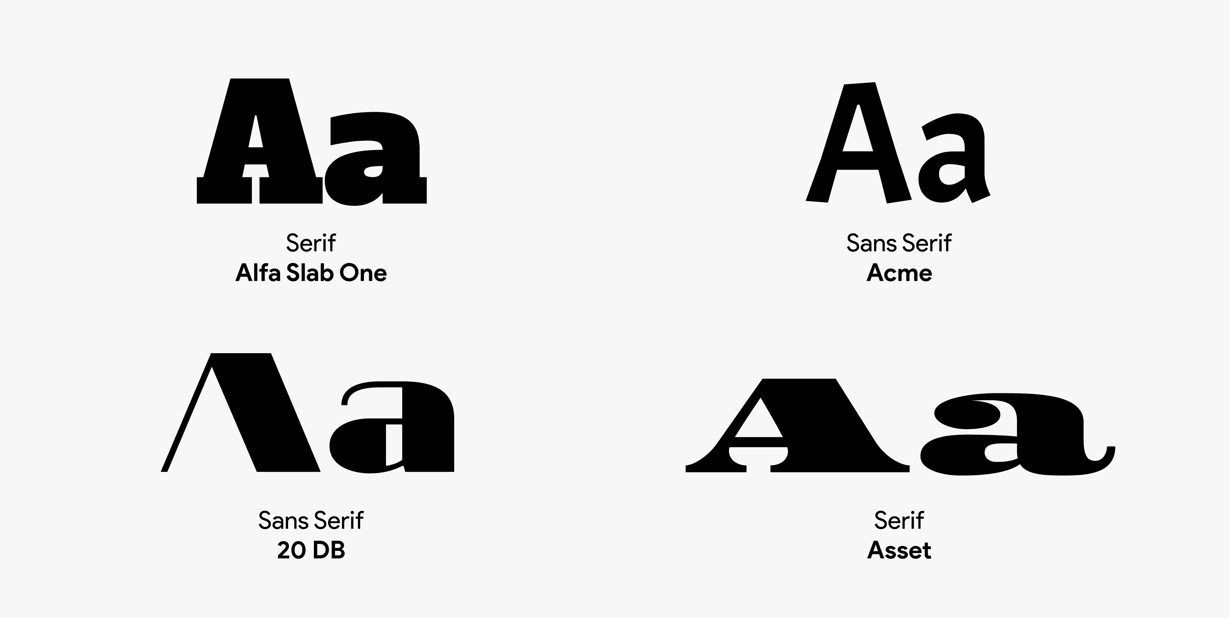 Différentes Font Squirrel serif et sans serif